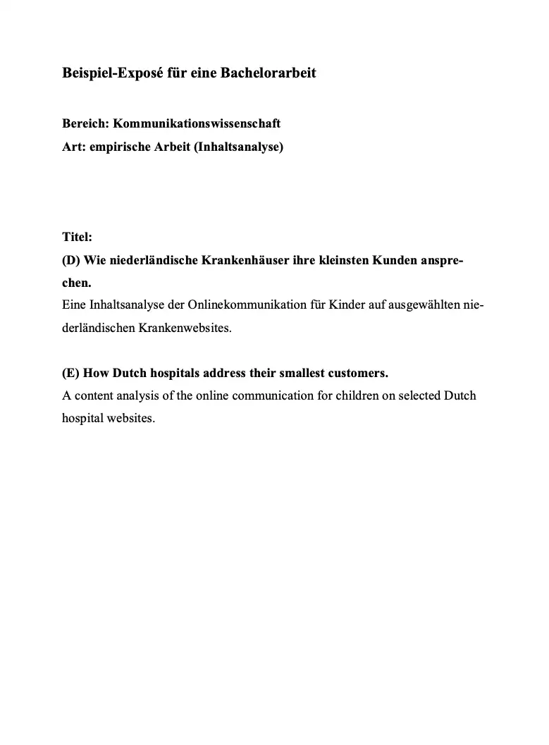 Exposé Universität Münster